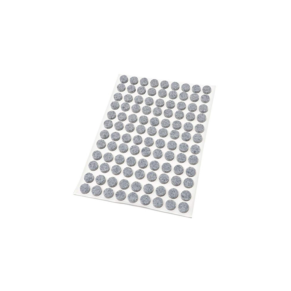Adsamm / 108 X Self-Adhesive Felt Pads/Grey/Ã¸ 0.39'' (Ã¸ 10 Mm) / Round / 0.138'' / 3.5 Mm Thick Stick-On Furniture Felt Glides/Furniture & Chair 9010178019224