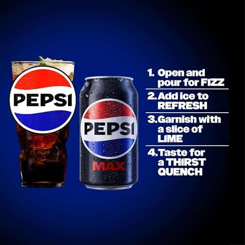 Pepsi Pepsi Max No Sugar Cans, 330 ml (Pack of 24) 2