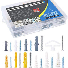 212Pcs Phillips Flat Head Self Tapping Screws and Ribbed Anchors Assortment Screws Kit