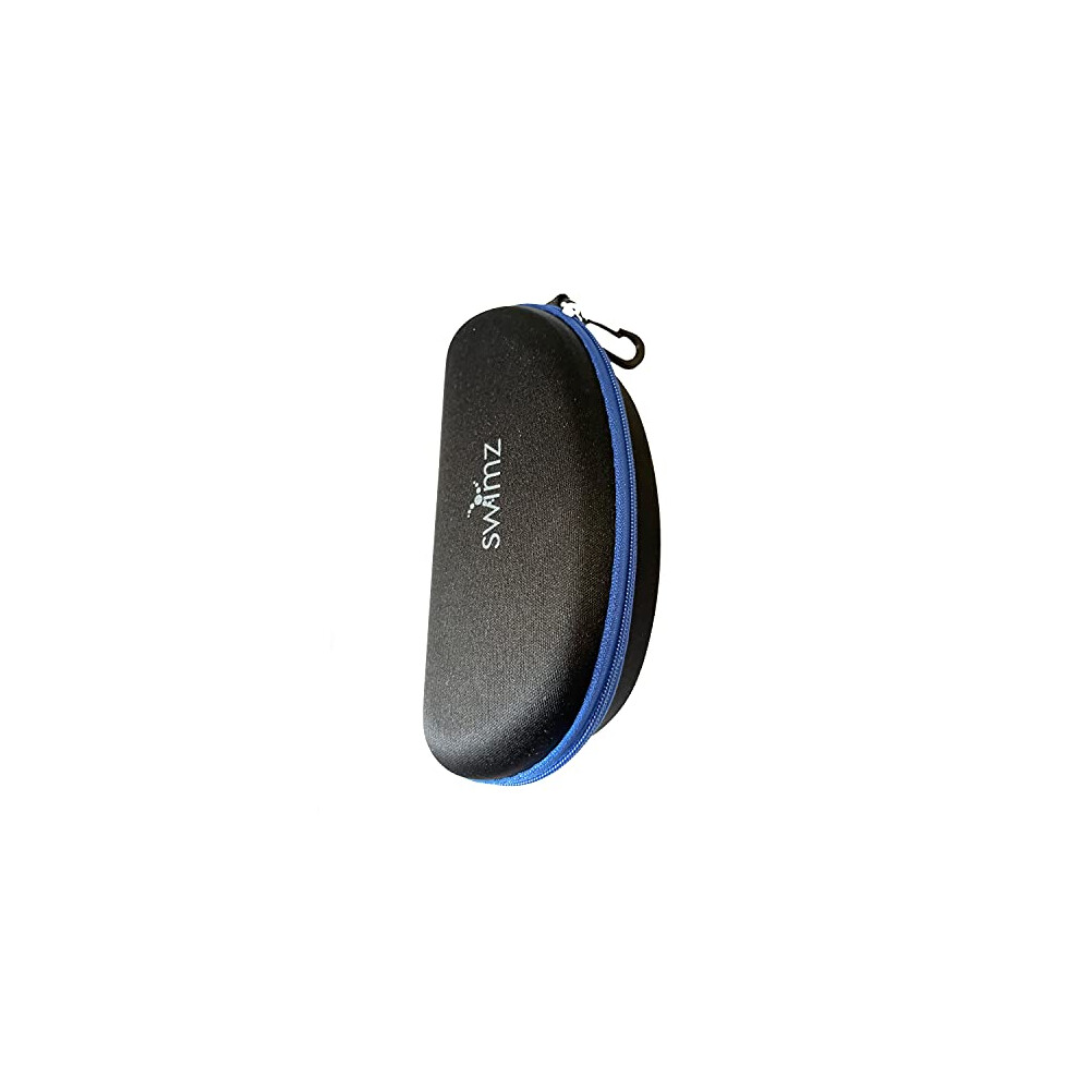 Swimz Swimming Goggle Case - Black/Blue - Semi Rigid Swimming Goggle Storage Case