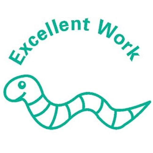 61748 "Excellent Work" Classmates Education Stamp,Black Body - Green Ink,Small 1