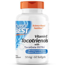 Doctor's Best, Tocotrienols with EVNol SupraBio, Tocotrienol-Tocopherol Complex, 60 Softgels, Lab-Tested, Gluten-Free, Soy-Free, Non-GMO