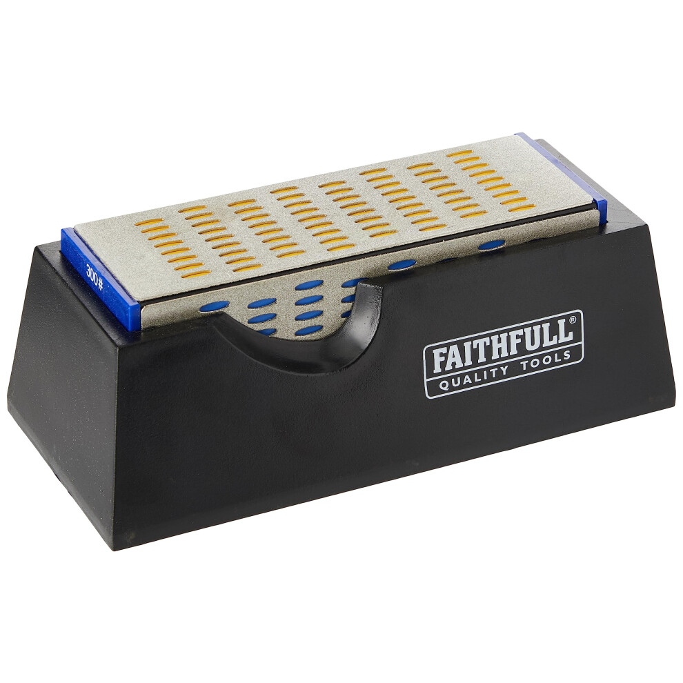 FAIDWQUAD Diamond Sharpening Stone WIth Base. 4 Sides: Extra Coarse to Fine Grade.