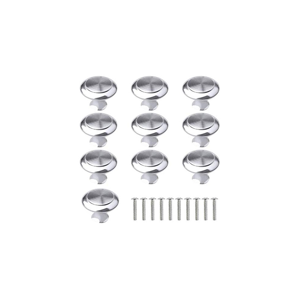 10 Pcs Cabinet Door Knobs, Silver Cabinet Knobs Kitchen Cupboard Knobs Round Pull Handles Chrome Door Handle Knobs Metal Drawer Knobs For Bathroom 8102352637483