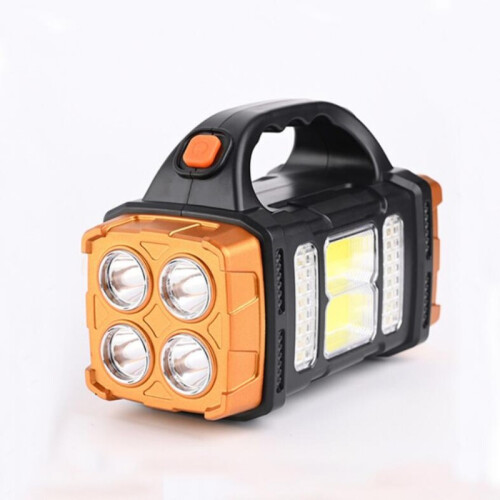 (Multifunctional Solar Light Orange) 1pc Solar LED COB Light with Handle - USB Charging
