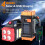 (Multifunctional Solar Light Orange) 1pc Solar LED COB Light with Handle - USB Charging 3