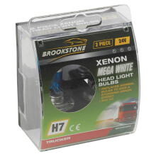 (Pack of 2 (4 Bulb), H7) 2/4 H4/H7 24V Brookstone Trucker Mega White Head Light
