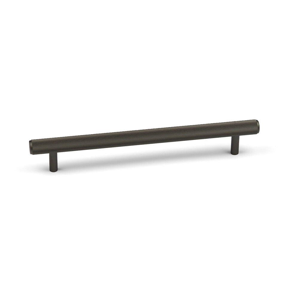 (160Mm Handle) Dark Grey Reeded Cabinet T Bar Pull Handles 5060796708530
