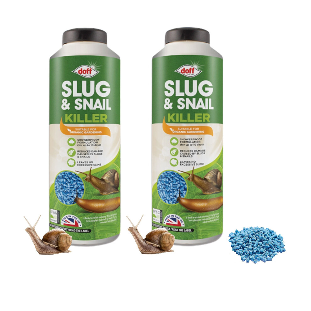 2 Doff Slug & Snail Killer Pellets Organic Slug Control 920g