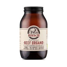 Organic Grass Fed Beef Organs Supplement (Liver, Kidney & Heart) - 100% Certified Organic British Ingredients - Raw Freeze Dried - No Additives - 180