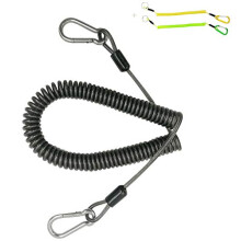 10ft-150LB Retractable Fishing Coiled Lanyard Stainless Steel Inside Heavy Duty Fishing Safety Rope Extension Cord Tether for Deep Sea Fishing Tools