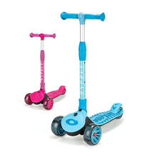 | 3Ride Tri-Scooter, Kids Kick Scooter, Easy Fold and Tilt to Turn Steering, 3 Wheel Kids Scooter Blue