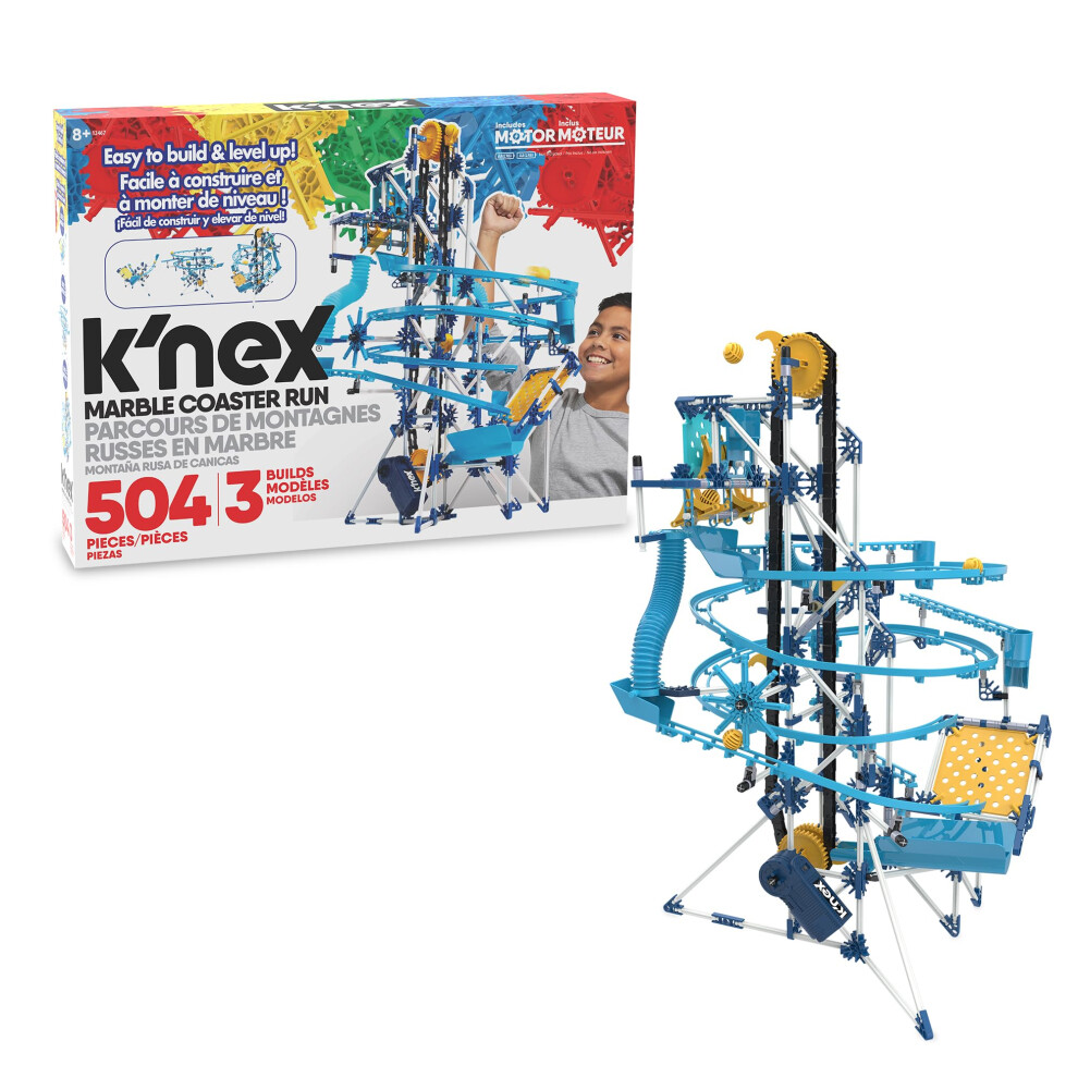 K'Nex | Marble Run 3 Model Building Set (Motorised) | 350+ Pieces, STEM Learning Education Toy for Children, Engineering Construction for Kids, Boys