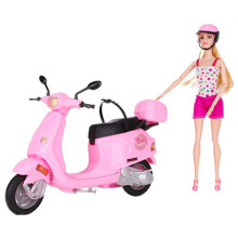 Toyland 30cm Fashion Doll On Pink Moped, Pink Scooter, Motorbike, Vehicle (Poppy's Playtime)