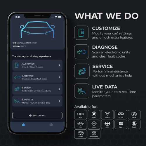EVO - Bluetooth Scanner and App: Diagnostics, Customizations, Service tools, and Live Data for your vehicle 1