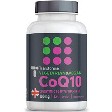 CoEnzyme Q10 100mg with Vitamin B6 | Vegetarian & Vegan | 120 CoQ10 Naturally Fermented Capsules | Natural Ingredients | Dairy & Gluten Free | Made in