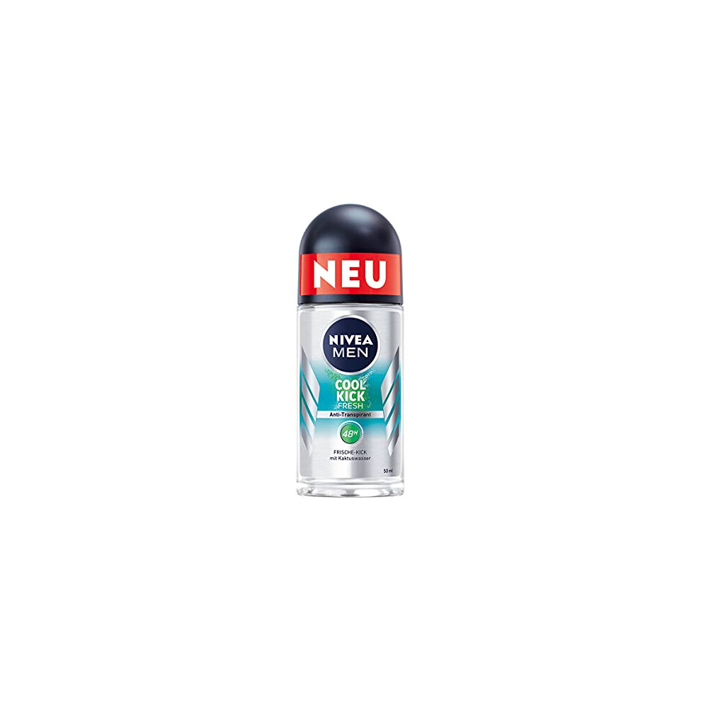 Nivea Light Cool Kick Fresh Roll-On Deodorant (50 Ml), Deodorant Protects 48 Hours Against Sweat And Body Odour, Antiperspirant With Cactus Water And