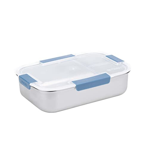 Smash Stainless Steel Bento Lunch Box, 3 Compartments, Blue, 1300ml 1
