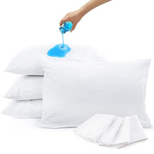 Pillow Protectors 4 Pack, 100% Waterproof Pillow Protectors, Standard Size 50x75cm, Zippered Enclosure Pillow Covers, Pillowcase, Noiseless Breathable