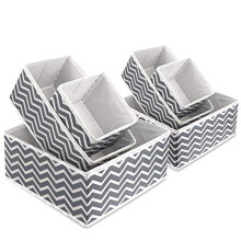Fabric Storage Box Foldable Wardrobe Drawer Dividers Closet Dresser Organiser Collapsible Cloth Drawer Insert Cube Basket Bins Container for Underwear