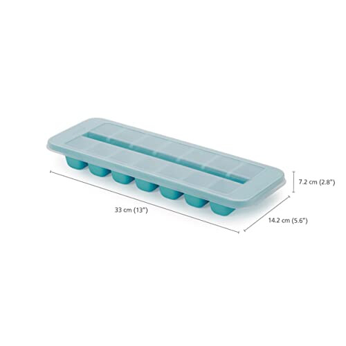 Joseph Joseph Flow - Easy-fill Ice-cube Tray with Lid, Stackable, Large 14 cube capacity (2-pack) 2