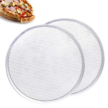 2 Pack Aluminum Pizza Screen, 12 inch Pizza Mesh Trays for Oven Non Stick, Mesh Pizza Tray, Even Heat Distribution,Crispy Bottom