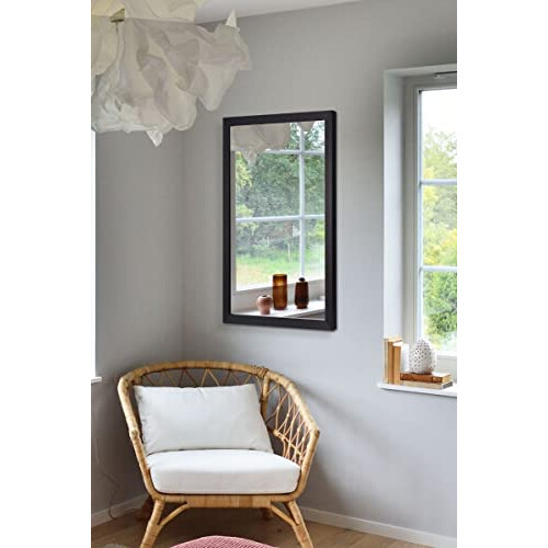 2Ft9 X 1Ft11 Large Black Framed Modern Contempory Wall Mirror
