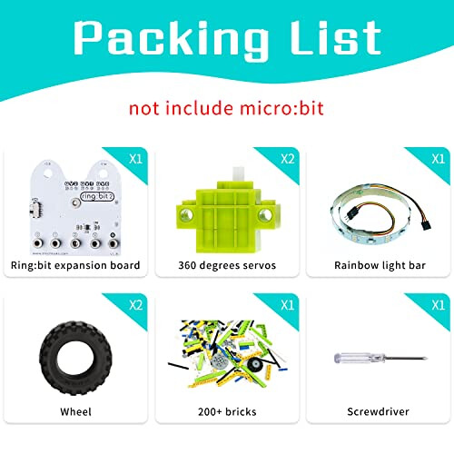 ELECFREAKS microbit Ring:bit 6-in-1 Building Bricks Kit, Programmable ...