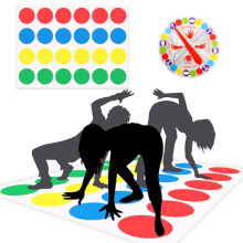 Twisting Game for Kids, Floor Mat Games with Spinner Funny Balance Floor Play Mat with Game Turntable Twisting Party Game Indoor Outdoor Games for