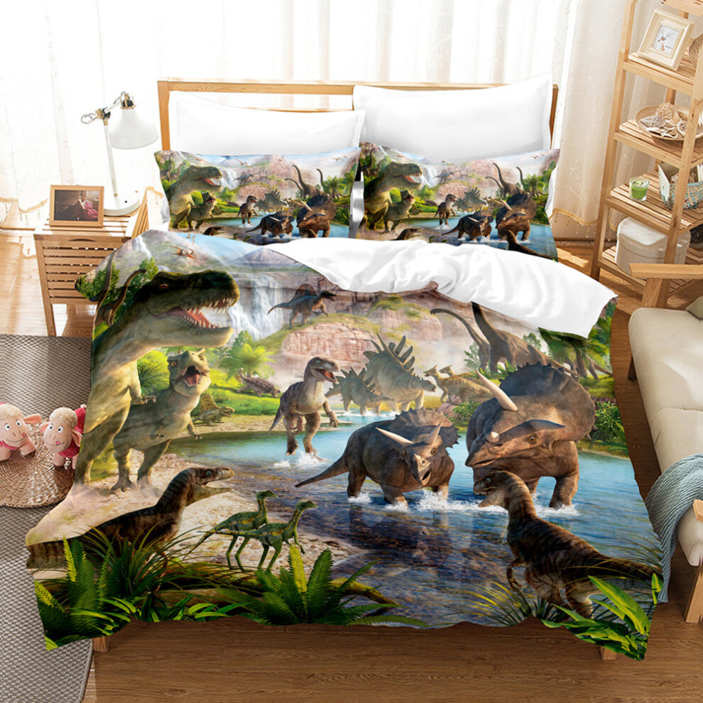 (Style 03, Double(200X200CM/3PCS)) Dinosaur Kids Bedding Single Double Duvet Cover UK