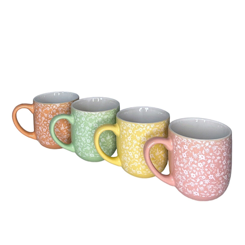 Set of 4 Mugs Tea Coffee Cups Multicolour Premium Quality Mug