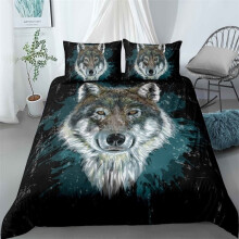 (Style 03, King(220X240CM/3PCS)) Wolf howl Kids Bedding Single Double Duvet Cover