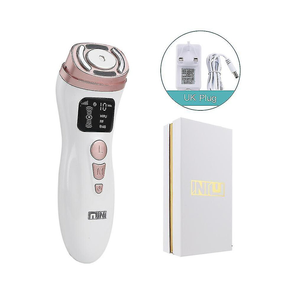 (UK Plug) 3 In 1 Mini Hifu Machine Ultrasound Rf Ems Facial Beauty Device Face Neck Lifting Tightening Skin Rejuvenation Skin Care Product Hk