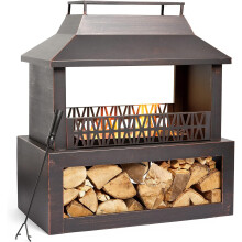 Outdoor Fireplace Fire Pit with Log Weather Resistan