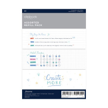 A4 Clipbook Assorted Paper Pack Refill
