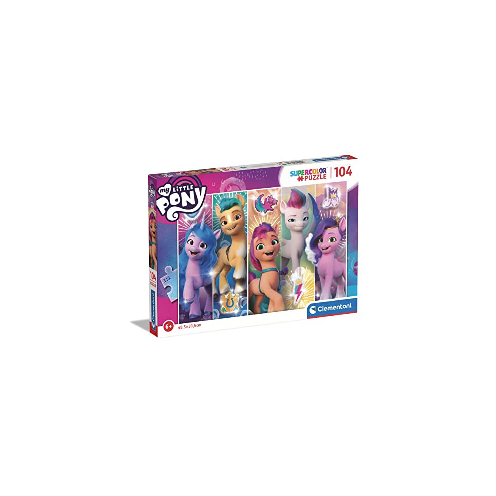 25732 Puzzle My Little Pony 104pcs Supercolor Pony-104 Pieces-Jigsaw Kids Age 6, Multicolor, Medium