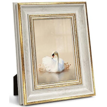 6x4 Photo Frame Vintage in Gold and Off White for Desk Wall Hanging Antique Distresssed Picture Frames Retro Chic Gifts