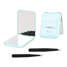 Lighted Makeup Mirror, 1x/3x Magnifying Makeup Mirror, With 2 Tweezers, Handheld Double-sided Folding Makeup Mirror, Travel Portable Makeup