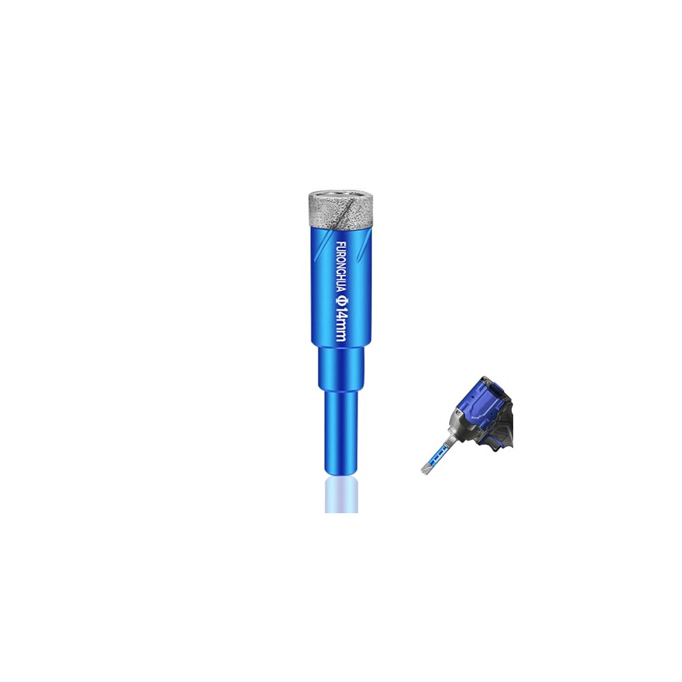 Dry Diamond Drill Bit 14Mm Tile Drill Bit Diamond Tipped Drill Bits For Porcelain Tiles Glass With Wax Core All-Purpose Drilling 782943232600