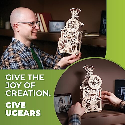Uhrwerk - UGEARS - ENGINE CLOCK - Holz - 265 Teile - Unisex 2