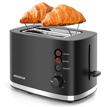 Toaster 2 Slice 1.5" Wide Slot, 800W Black Toaster with Warming Rack, Small Low Wattage Toaster Electric for Home Travel Camping, Energy 30B3L