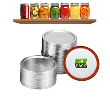 50Pcs Wide Mouth Canning Lids Food Grade Material Split-Type Metal Mason Jar Lids Wide Mouth 86MM