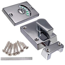 Door Lock Indicator, Toilet Bathroom Lock Vacant/Engaged Chrome Latch, Indicating Occupied, DeadBolt Privacy Partition Door Lock Latch for Bathroom WC
