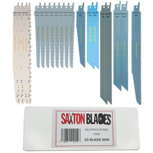 RPR20MXA Saxton 20 Blade Reciprocating Sabre Saw Combo Wood Metal & Demolition fits Bosch, Dewalt, Makita