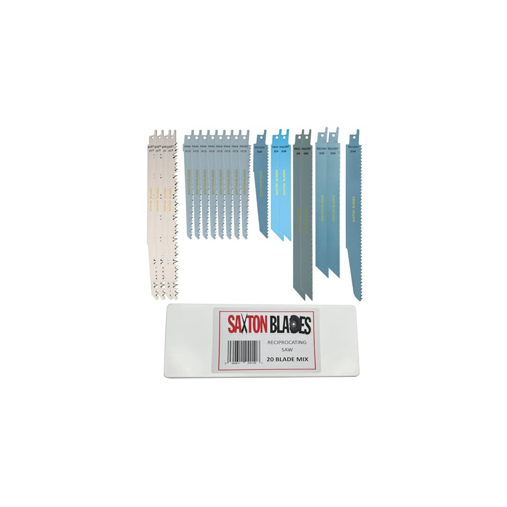 Rpr20mxa Saxton 20 Blade Reciprocating Sabre Saw Combo Wood Metal & Demolition Fits Bosch, Dewalt, Makita 5060611240108