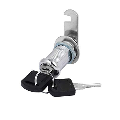 Drawer Cabinet Locking 19mm x 30mm Thread Security Cylinder Cam Lock w 2 Keys 1