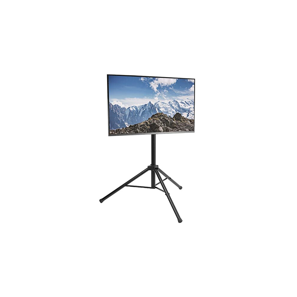 Tripod 32 to 55 inch LCD LED Flat Screen TV Display Floor Stand, Portable Height Adjustable Mount, Black, STAND-TV55T