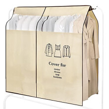 Garment Covers Long 120 x 150 cm (47 x 59 inch) for Clothes Dustproof Breathable Suit Protector with Transparent Window Clothes Rail Cover 4ft for