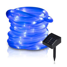 Solar Rope Lights Outdoor 16.5ft 50LED Waterproof Solar Power String w/Light Outdoor Rope Lights Ideal for Home Garden Party Wedding Decoration (Blue)