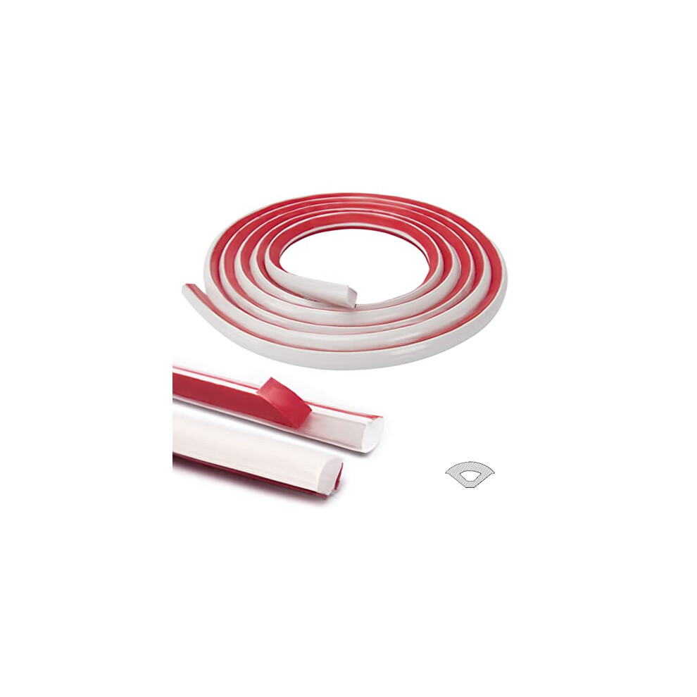A17965wt 17 Ft Flexible Trim Caulk Strip, Peel And Stick Trim For Molding, Tile Edge, Ceiling, Wall Corner In White 6941197808410